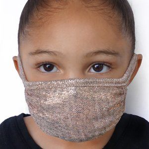 NEW Washable Sparkly Rose Gold Kids Face Mask
